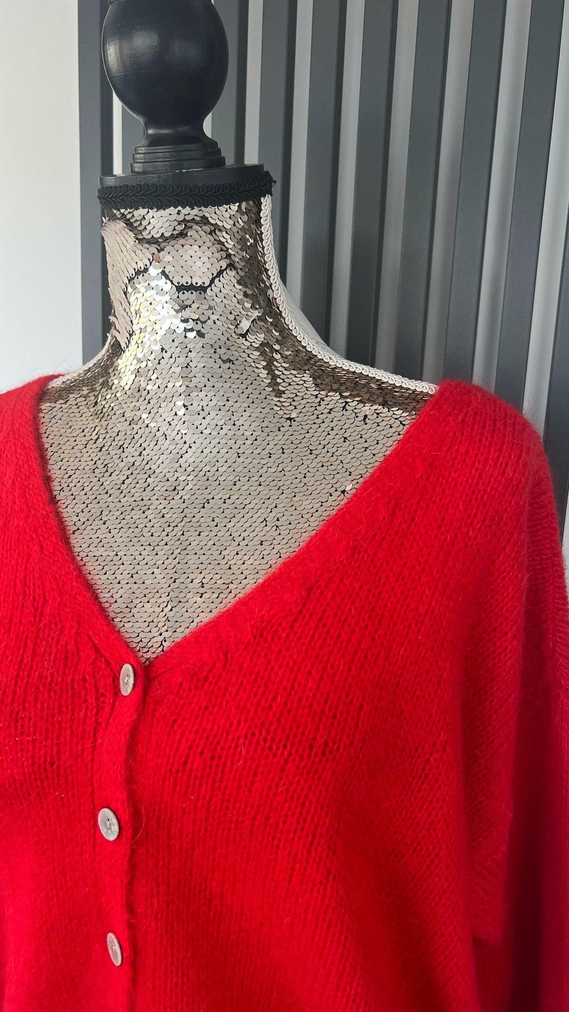 Mohair cardigan - red