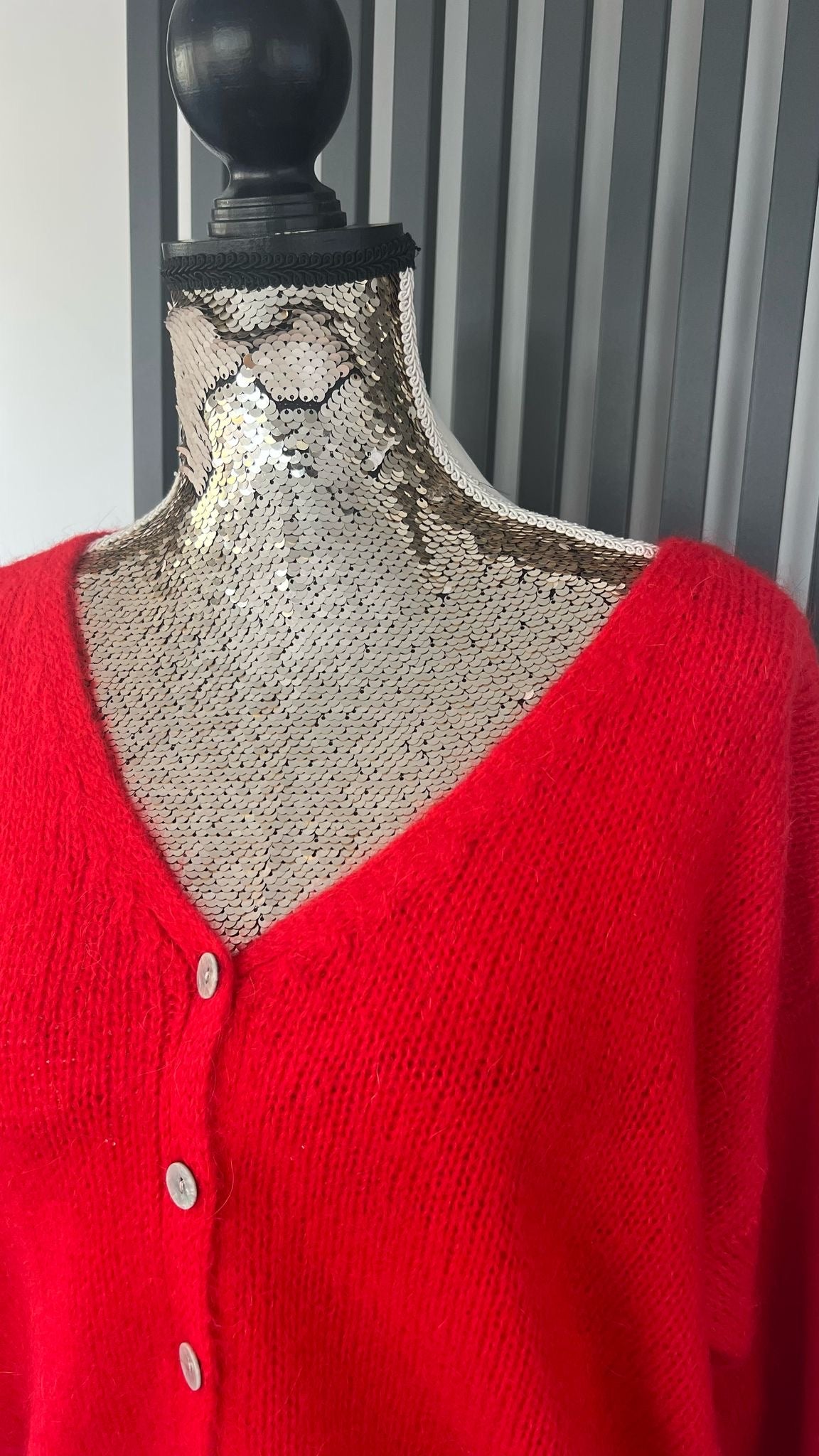 Mohair cardigan - red