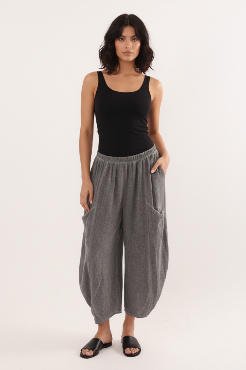 Grey balloon trousers
