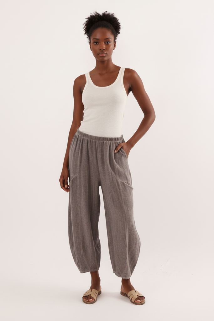 Chocolate brown balloon trousers