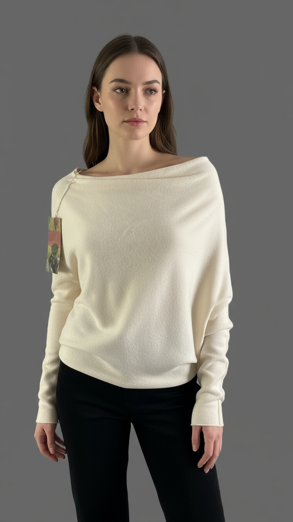 Cream batwing sleeve jumper
