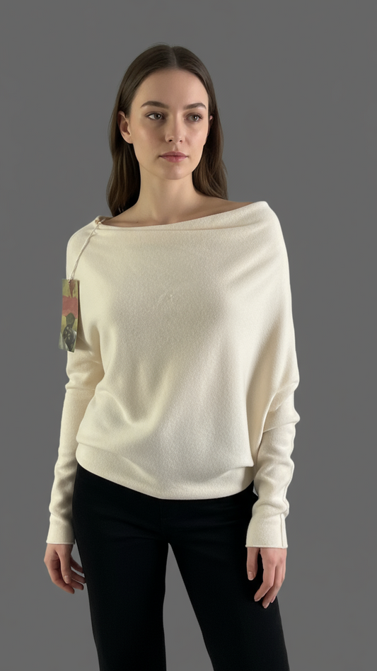 Cream batwing sleeve jumper