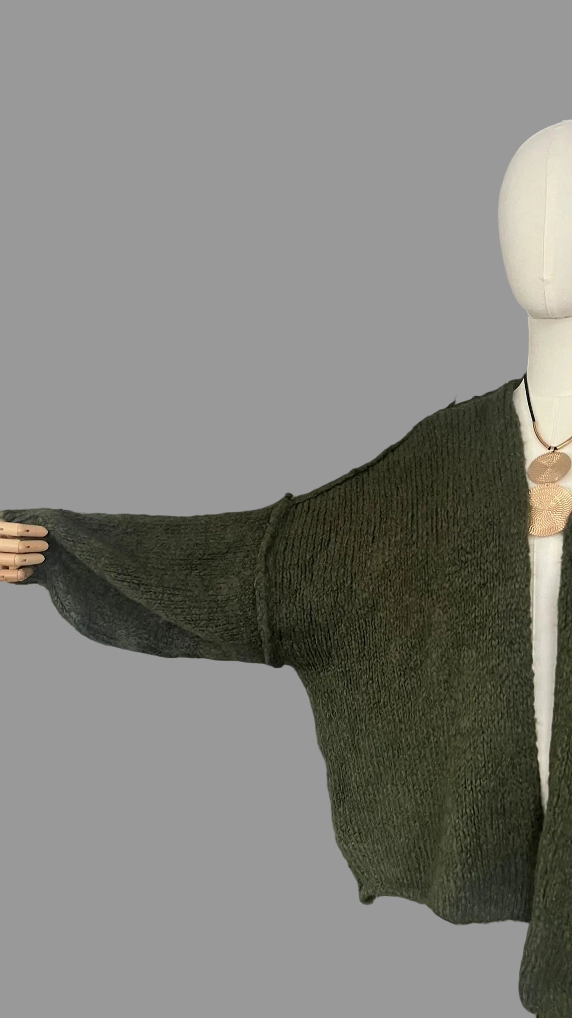 Oversized khaki cardigan