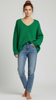 Oversized Mohair V-Neck Jumper - emerald green