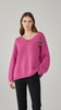 Oversized Mohair V-Neck Jumper - lilac