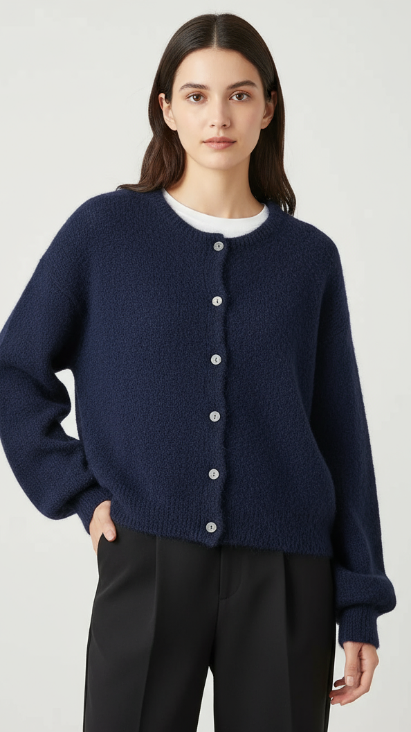 Mohair cardigan - cornflower blue, navy, royal blue and denim blue