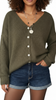 Khaki mohair mix cardigan with buttons