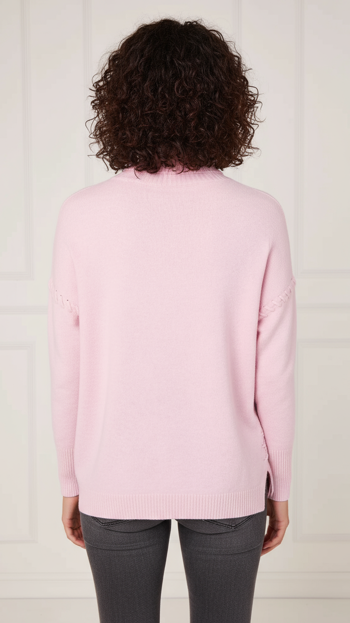 Baby pink polo neck jumper