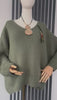 Sage green Mohair mix V-Neck Jumper