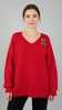 Oversized Mohair V-Neck Jumper - red